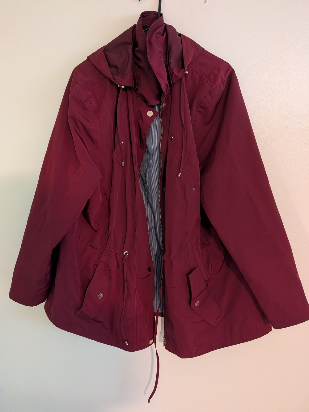 Charter Club Hooded Utility Jacket - Burgundy
